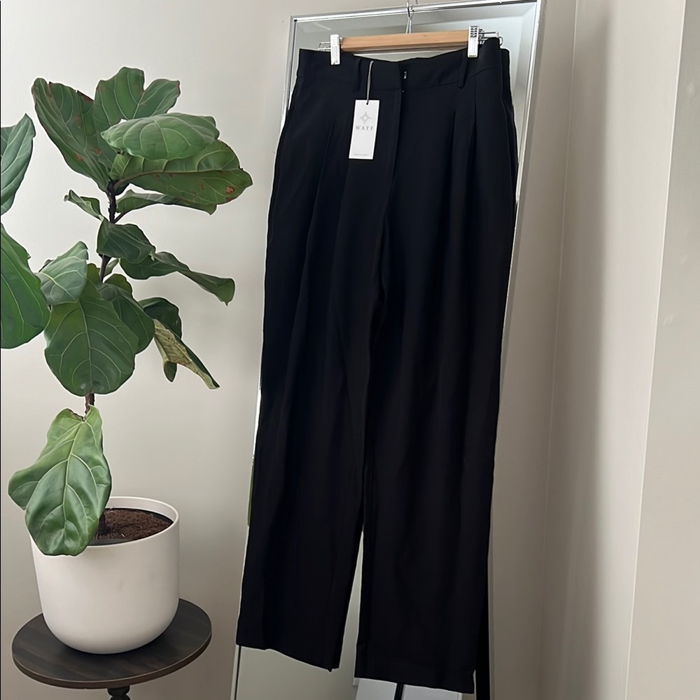 High Rise Pleated Wide Leg Pants WAYF